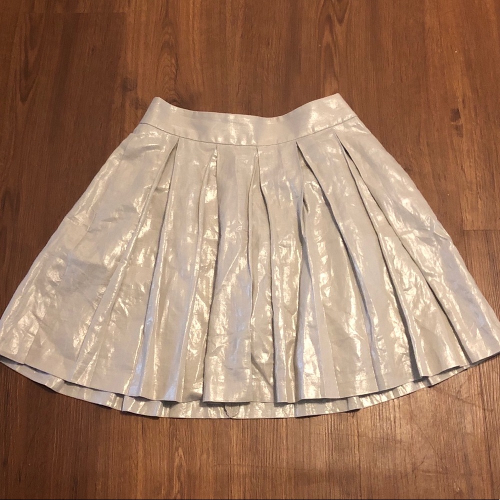 🎸Banana Republic Silver Foil Pleated Skirt